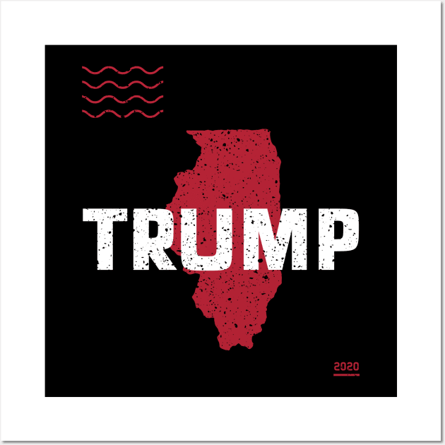 Trump Illinois 2020 - Red Wave, Red State Wall Art by Family Heritage Gifts